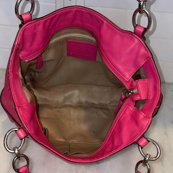 Coach Purse Handbag Leather Pocketbook Alexandria Chain Shoulder Bag - Picture 13 of 16